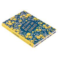 Strong Brave and Fearless Navy and Yellow Quarter-bound Journal