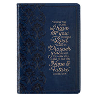 I Know The Plans Floral Blue Faux Leather Classic Journal