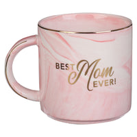 Best Mom Ever Pink Marbled Ceramic Coffee Mug