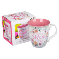 Best Mom Ever White and Pink Ceramic Coffee Mug