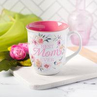 Best Mom Ever White and Pink Ceramic Coffee Mug