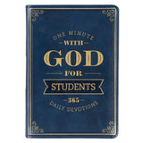 One Minute with God for Students Blue Faux Leather Devotional
