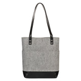 The Plans Gray and Black Faux Leather Fashion Bible Tote Bag