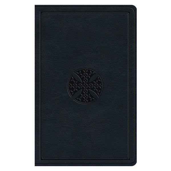 ESV Navy Mosaic Cross Design Imitation Leather Value Thinline Bible Large Print