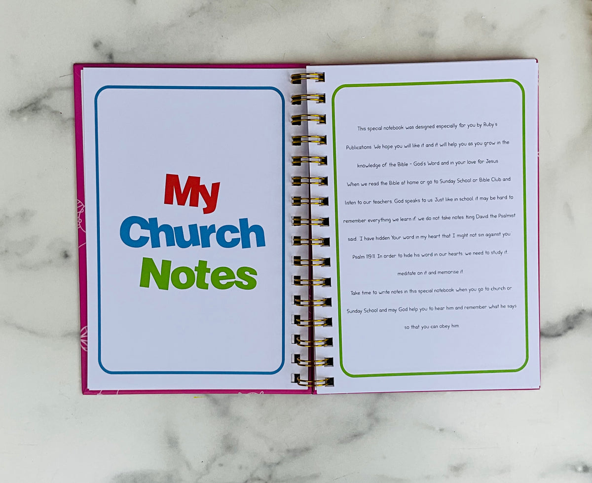 My Church Notes (Pink) - for Kids – Ruby's Gift Store