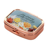 Joy Comes in the Morning Epoxy Rose Gold Metal Pill Box