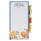 Joy Comes in the Morning Magnetic Notepad with Pen