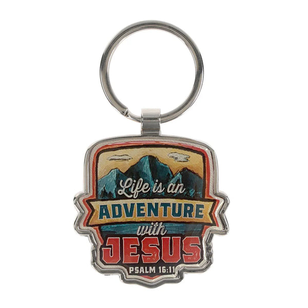 Life Is an Adventure with Jesus Epoxy Metal Key Ring