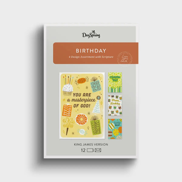 Birthday - Festive Assortment - Boxed Cards and Envelopes, KJV