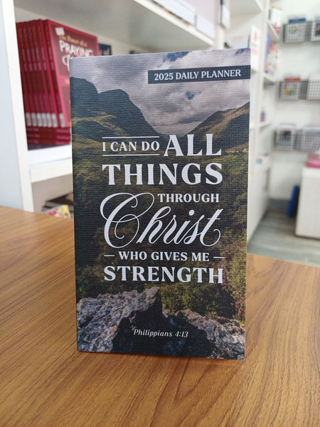 2025 Daily planner I Can Do All Things Through Christ Who Gives Me Strength - Mountains
