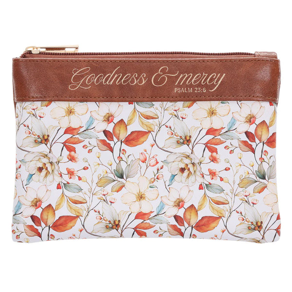 Goodness & Mercy Faux Leather Zipper Pouch