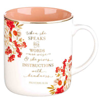Proverbs 31 verse26 When She Speaks Her Words Are Wise (Ceramic Mug)