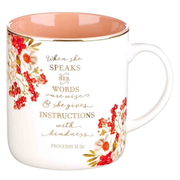 Proverbs 31 verse26 When She Speaks Her Words Are Wise (Ceramic Mug)
