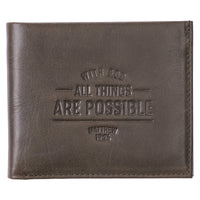 With God All Things Are Possible Genuine Leather Wallet