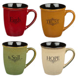 Faith, Trust, Hope, Be Still (Set Of 4)(Mug Boxed Set)