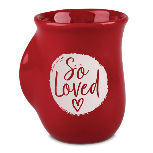 Handwarmer Mug Loved Red 1John 4:7 18 Oz