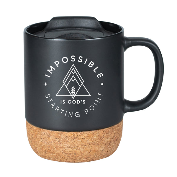 Impossible is God's Starting Point Cork Mug