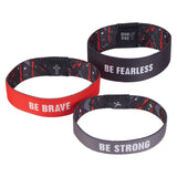 Be Strong, Be Brave, Be Fearless (Pack Of 3)(Elastic Wristbands)