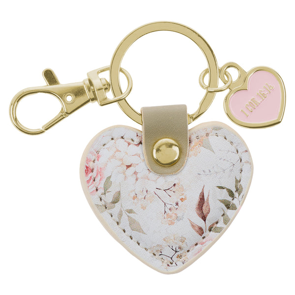 Heart Faux Leather Key Ring