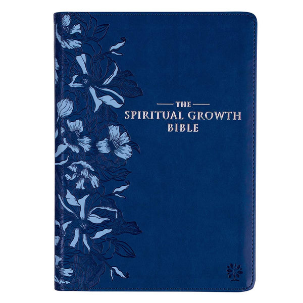 NLT The Spiritual Growth Bible Thumb Indexed Navy (Imitation Leather)