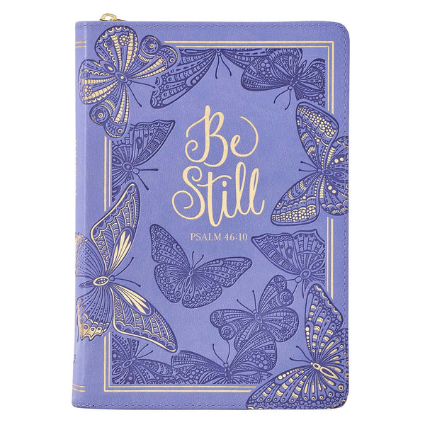 Be Still Psalm 46:10 (Faux Leather Journal With Zipped Closure)