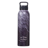 Strong & Courageous Black Stone Stainless Steel Water Bottle - Joshua 1 verse9