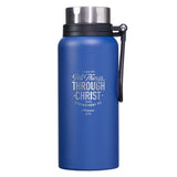 I Can Do All Things Blue Stainless Steel Water Bottle - Philippians 4 verse13