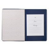Prayers and Praises From the Word Navy Blue Faux Leather Gift Book