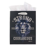 Strong and Courageous Dad Medium Gift Bag - Joshua 1:9