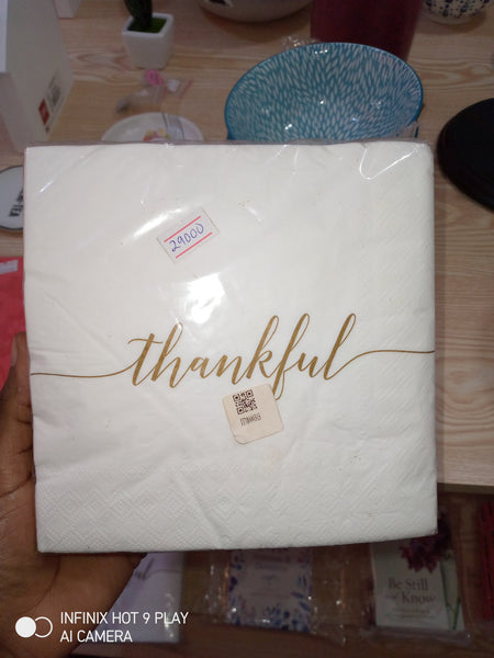 Paper napkins (thankful)