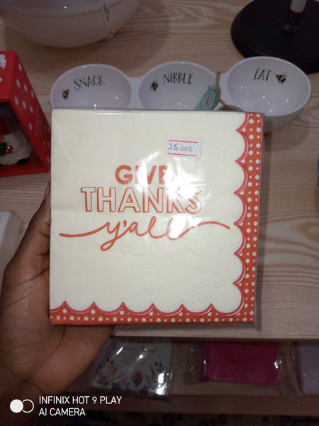 Paper napkins (give thanks)