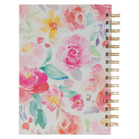 All Things Through Christ Multi-colored Floral Wirebound Journal