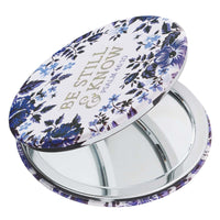 Be Still & Know Blue Floral Compact Mirror - Psalm 46:10