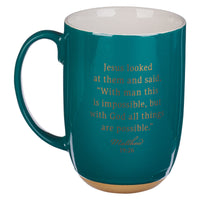 All Things are Possible Green Ceramic Coffee Mug