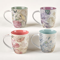 Serve Floral Inspirations Four Piece Coffee Mug set.