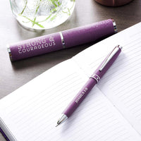 Strong & Courageous Purple Gift Pen – Joshua 1:9