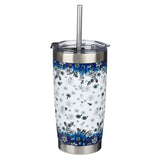 Be Still & Know Blue Floral Stainless Steel Travel Mug