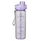 Purple Trust in the Lord Plastic Water Bottle - Proverbs 3:5-6