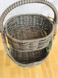 Two part straw food basket (grey)